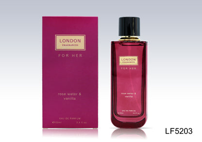 London Fragrances For Her Rose Water & Vanilla - Eau de Parfum 100ml